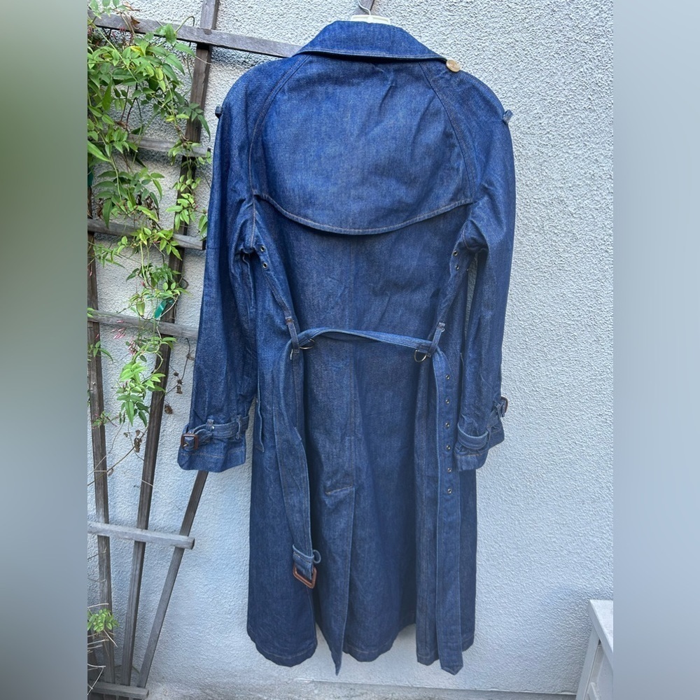 BURBERRY EASTHEATH Denim Jean Long Trench Coat - Picture 12 of 15